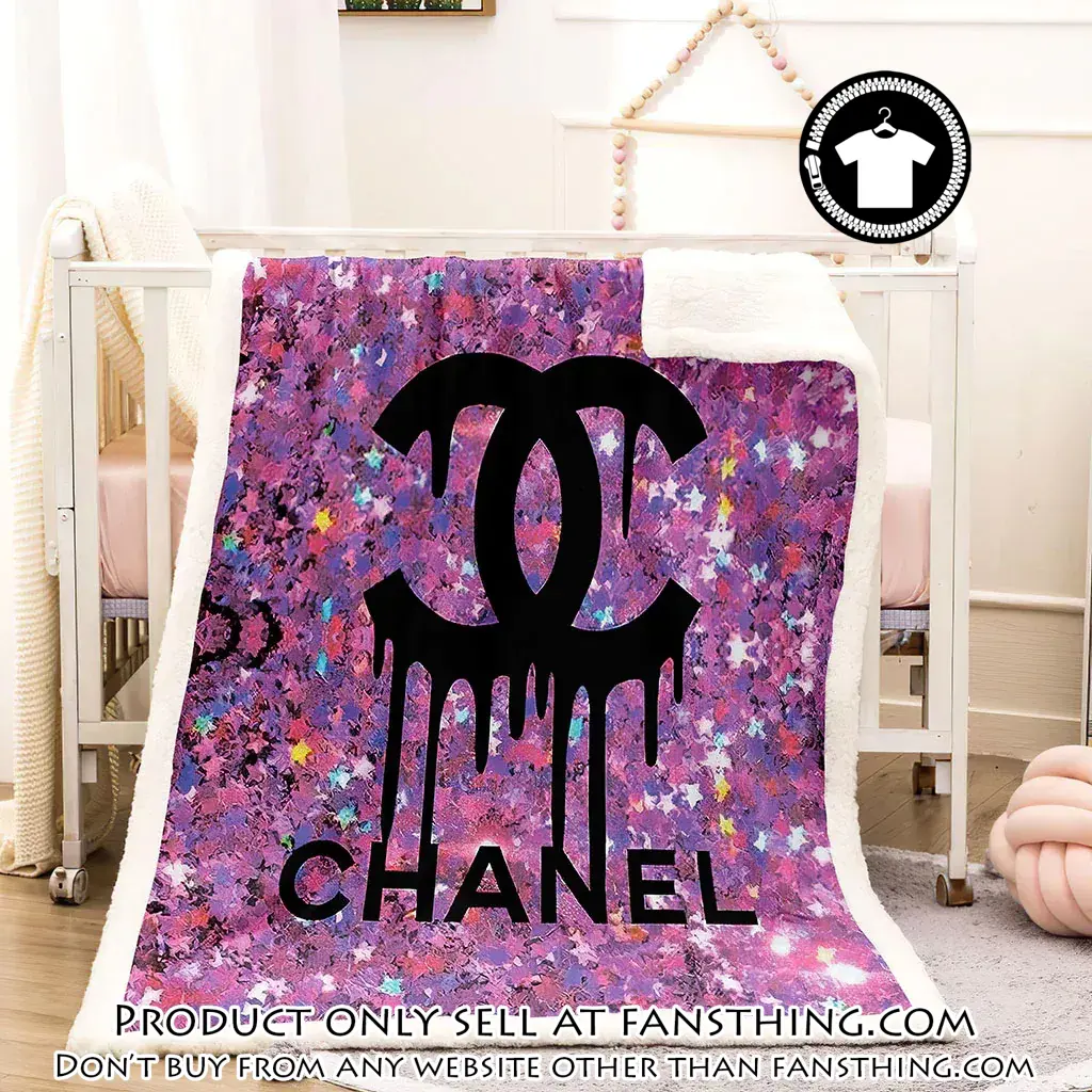 Chanel rainbow luxury brand premium blanket fleece home decor fst4927586